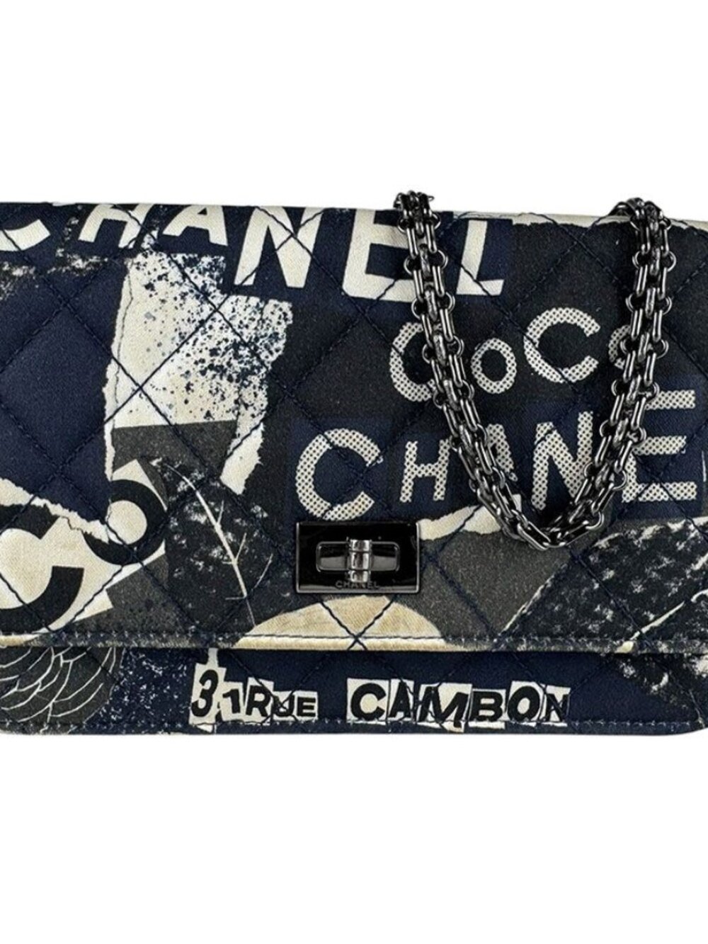Chanel Chain Shoulder Bag Navy